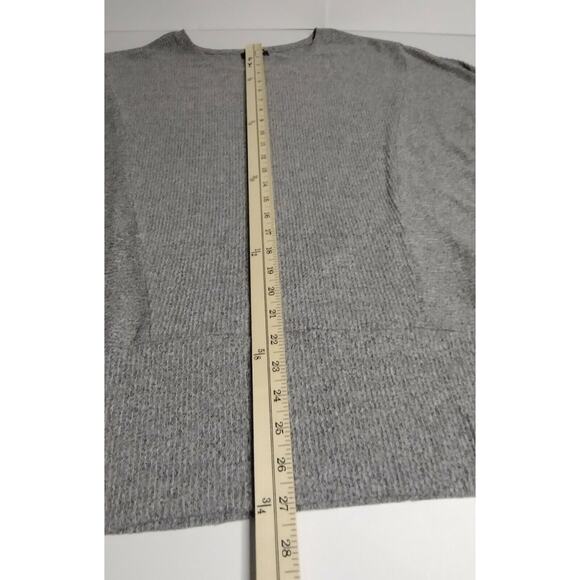 Express Women’s Gray Ribbed Oversized Dolman Sleeve Lightweight Sweater Size L - Picture 5 of 8